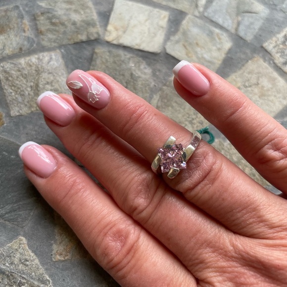 Pink CZ Sterling Silver Ring - Picture 5 of 10